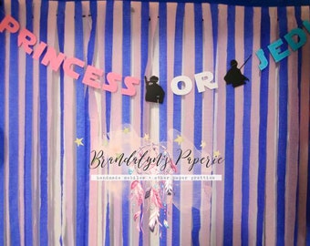 Star wars inspired Princess or Jedi banner, Gender reveal banners, Luke or Leia gender reveal banner, Photo Booth banner