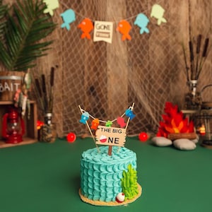 Gone Fishing banner, The big one, fish banner and cake topper