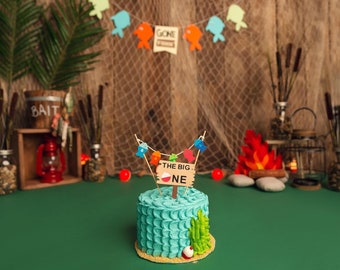 Gone Fishing banner, The big one, fish banner and cake topper