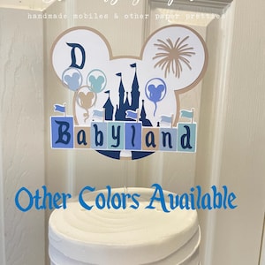 Mickey Mouse Cake Topper: Vintage Disneyland Babyland Theme