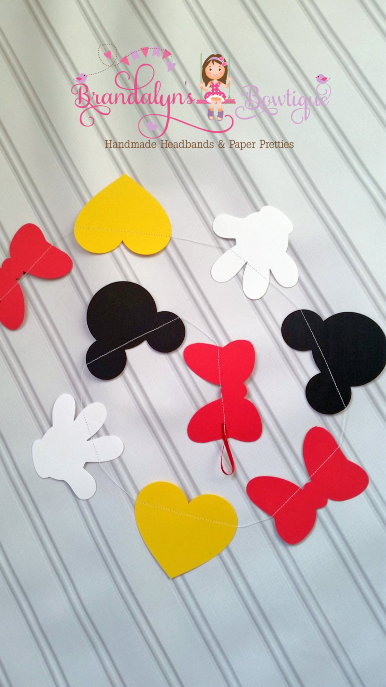 Mickey Mouse Garland 12 Ft Mickey Mouse Birthday Garland Etsy