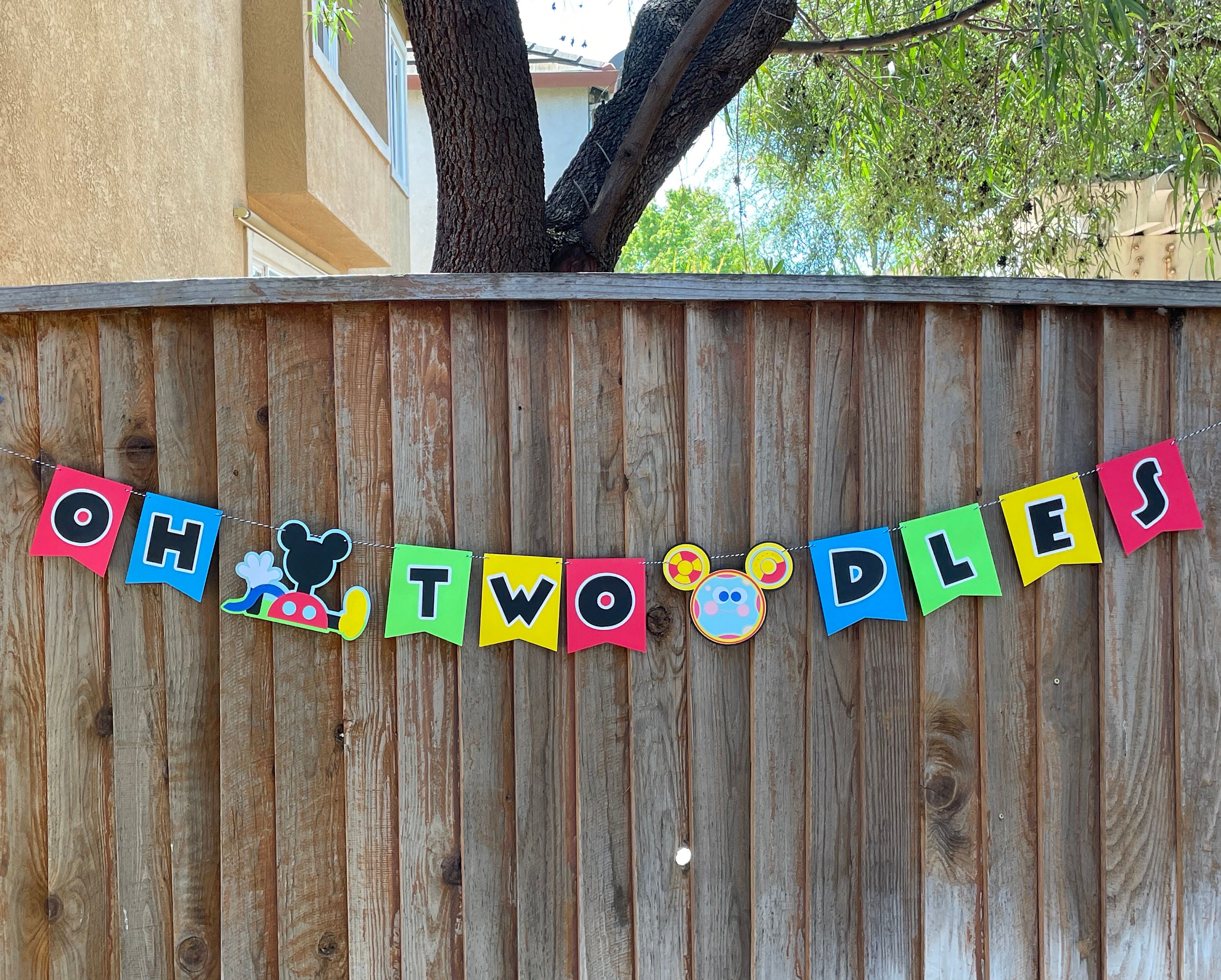 Mickey Mouse Clubhouse Oh Twodles Banner: 2nd Birthday Party Decor