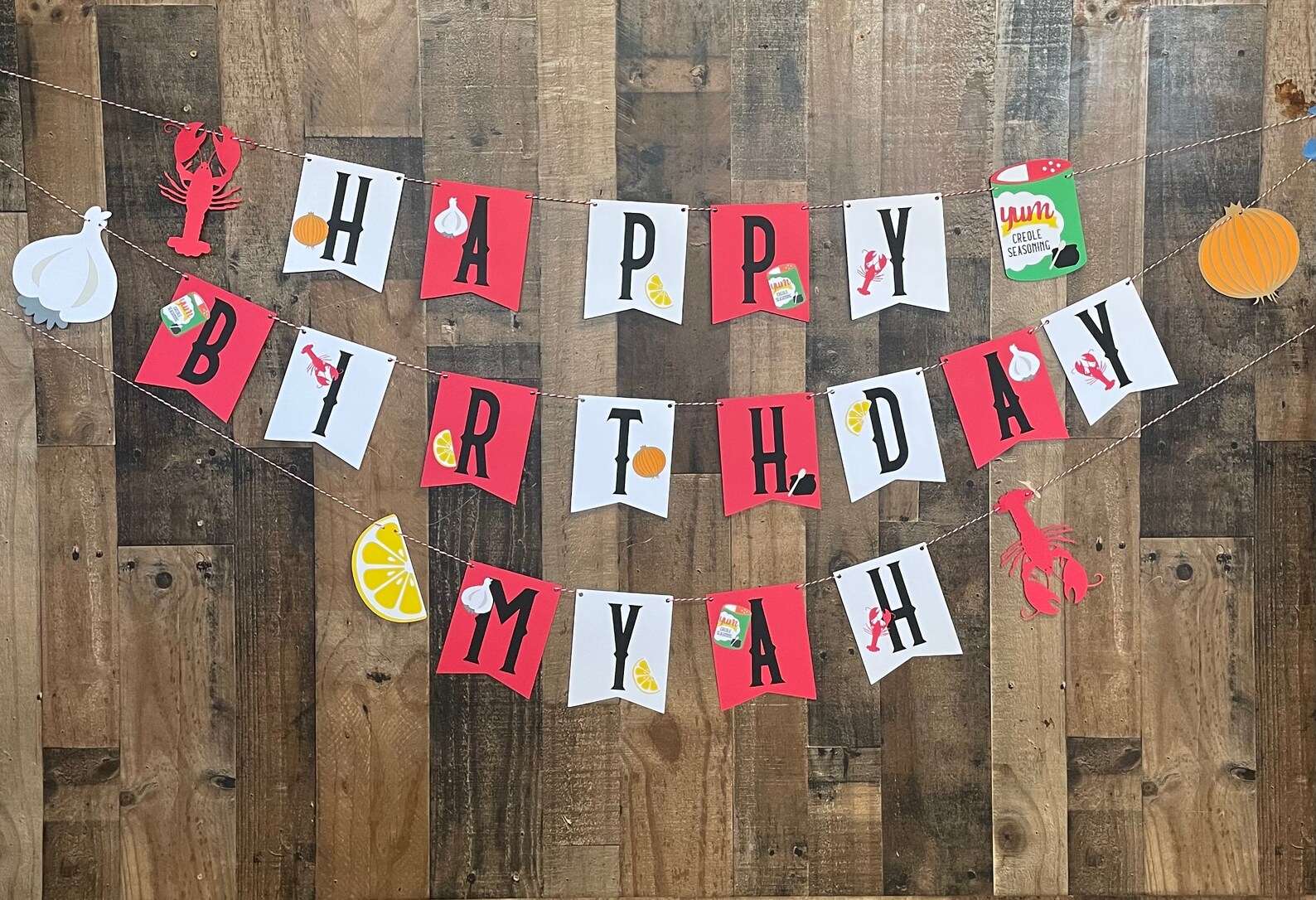 Crawfish Boil Happy Birthday Banner Creole Happy Birthday Etsy