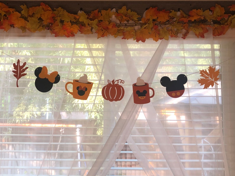 Mickey inspired PSL banner, THANKSGIVING Banner, Minnie Mouse inspired THANKSGIVING Banner, Fall banner image 3