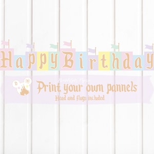 DIY druckbare Micky Disneyland inspirierte HAPPY BIRTHDAY Banner, sofortiger Download