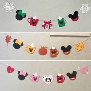 Mickey inspired PSL banner, THANKSGIVING Banner, Minnie Mouse inspired THANKSGIVING Banner, Fall banner Holiday BUNDLE