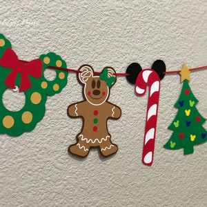 Mickey inspired Christmas Banner, Mickey inspired Holiday banner, Christmas Banner image 4