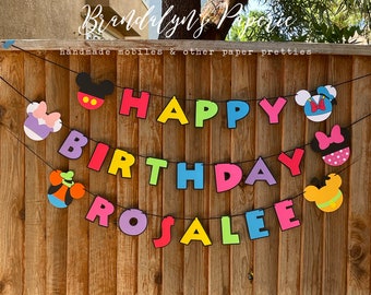 Mickey Mouse Clubhouse inspired Happy Birthday Banner