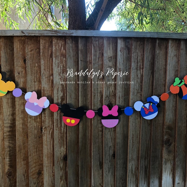 Mickey Mouse inspired Head clubhouse banner, Mickey mouse banner, Minnie Mouse Banner