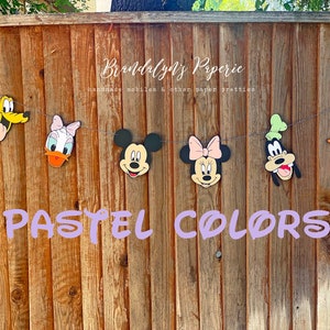 Pastel Mickey Mouse clubhouse inspired banner, Mickey mouse banner, Minnie Mouse Banner