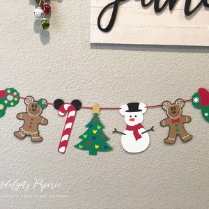 Mickey inspired Christmas Banner, Mickey inspired Holiday banner, Christmas Banner image 3