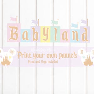 DIY Printable BABYLAND Mickey vintage Disneyland inspired BABYLAND Banner, instant download