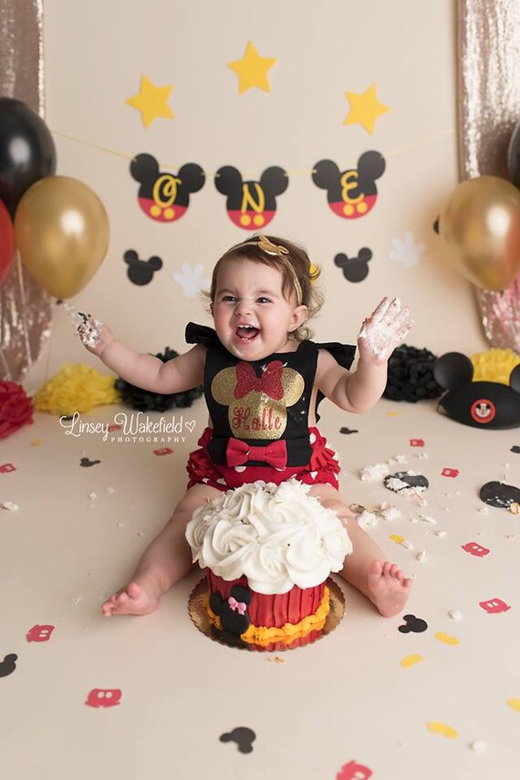 Mickey Mouse Birthday I Am 1 Banner Cake Smash Banner Etsy