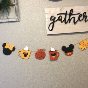 Mickey inspired PSL banner, THANKSGIVING Banner, Minnie Mouse inspired THANKSGIVING Banner, Fall banner image 6