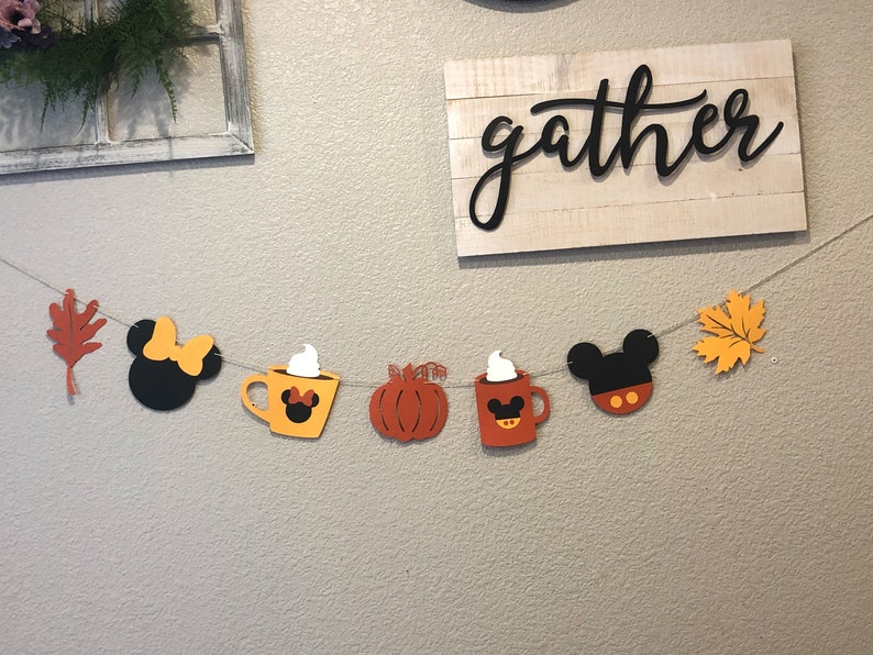 Mickey inspired PSL banner, THANKSGIVING Banner, Minnie Mouse inspired THANKSGIVING Banner, Fall banner image 6