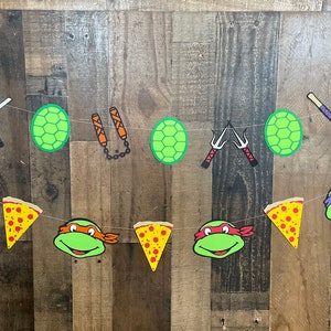 Teenage mutant ninja turtle inspired banners, set of 2, TMNT birthday banners image 8