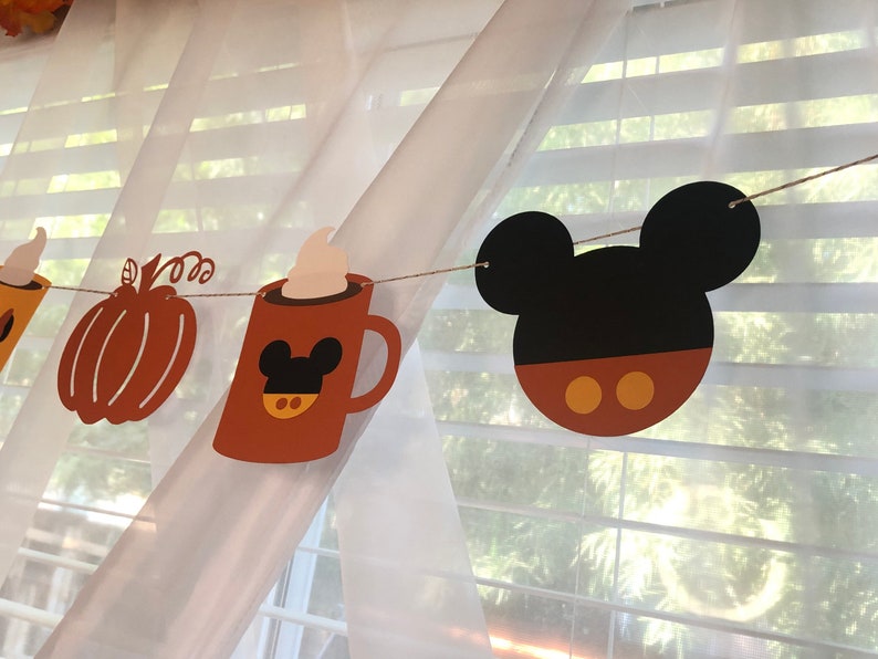 Mickey inspired PSL banner, THANKSGIVING Banner, Minnie Mouse inspired THANKSGIVING Banner, Fall banner image 7