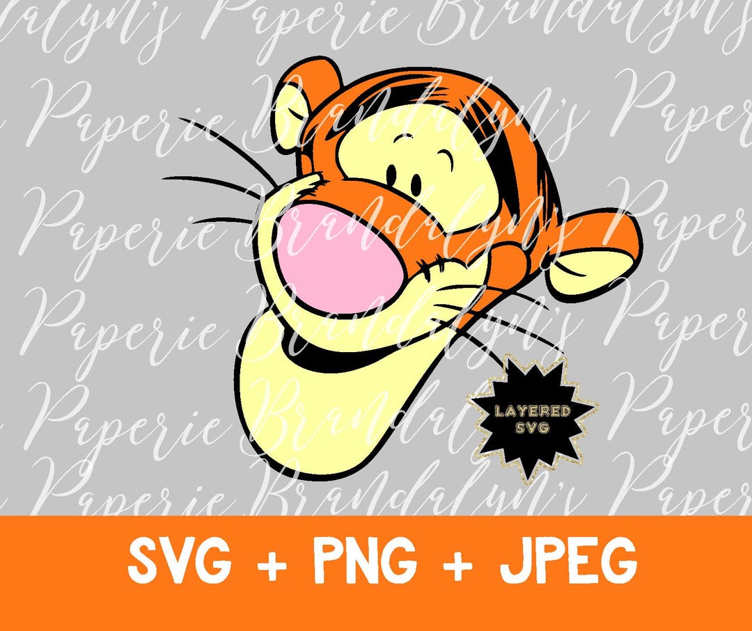 Tigger Vector File Tigger Face SVG PNG JPEG, Cut File Winnie the Pooh - Etsy