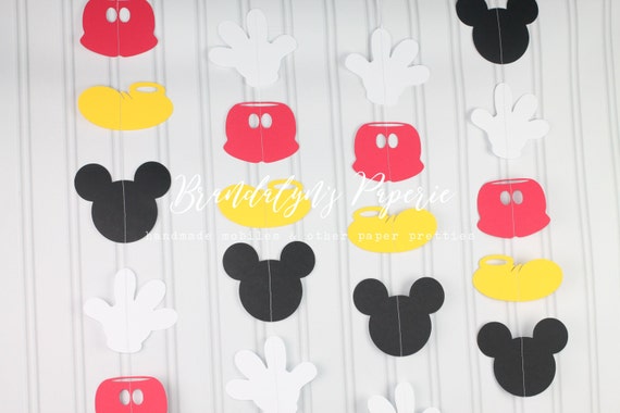 Mickey Mouse Inspired Garlands Set of 4 or 8 VERTICAL, Mickey Mouse  Birthday Garland, Mickey Mouse Party Decorations 