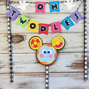 Mickey Mouse Clubhouse inspired oh TWOdles cake topper, Mickey clubhouse cake topper, Mickey birthday cake topper