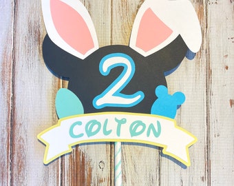 Mickey inspired Easter cake topper, Minnie inspired Easter cake topper, Easter cake topper