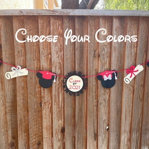 Mickey and Minnie inspired graduation Congratulations banner Choose YOUR COLORS