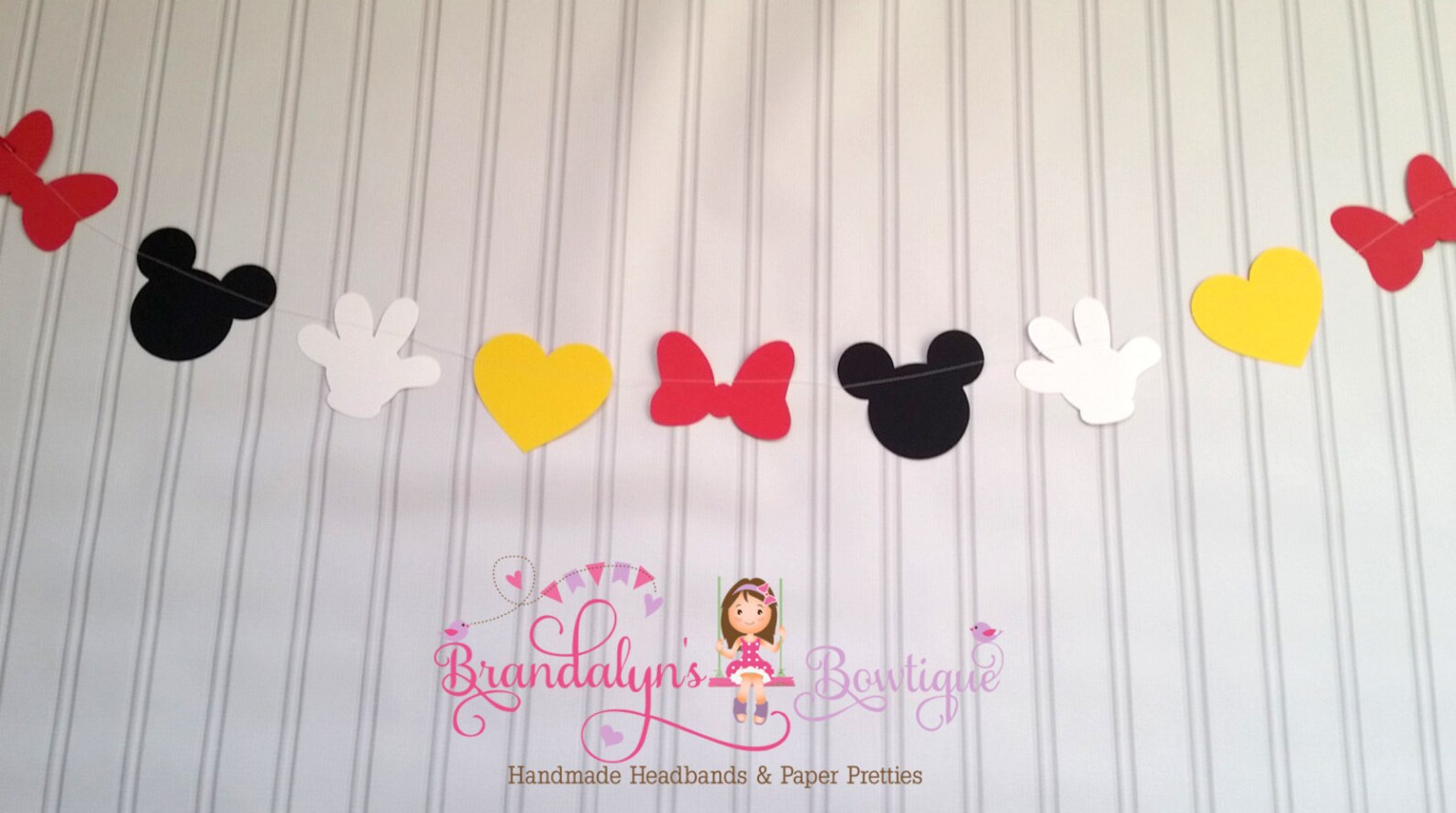 Mickey Mouse Garland 12 Ft Mickey Mouse Birthday Garland Etsy