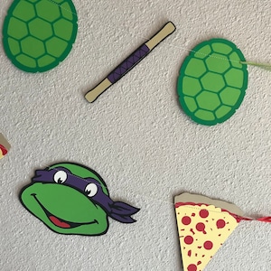 Teenage mutant ninja turtle inspired banners, set of 2, TMNT birthday banners image 6