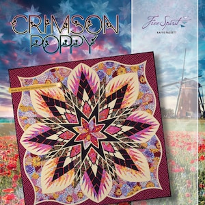 Crimson Poppy Foundation Paper Piecing Quilt Pattern by Judy Niemeyer NEW