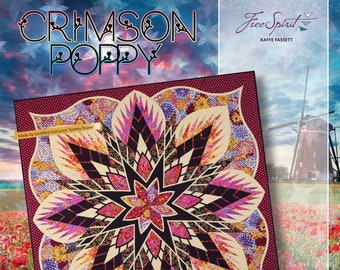 Crimson Poppy Foundation Paper Piecing Quilt Pattern by Judy Niemeyer NEW