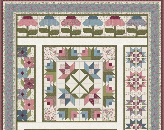 Fabricflower and Vine Quilt Kit Includes Pattern and Fabric Etsy