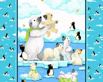 Stoff Susybee Burr der Eisbär Panel 36 x 44 für Kinder