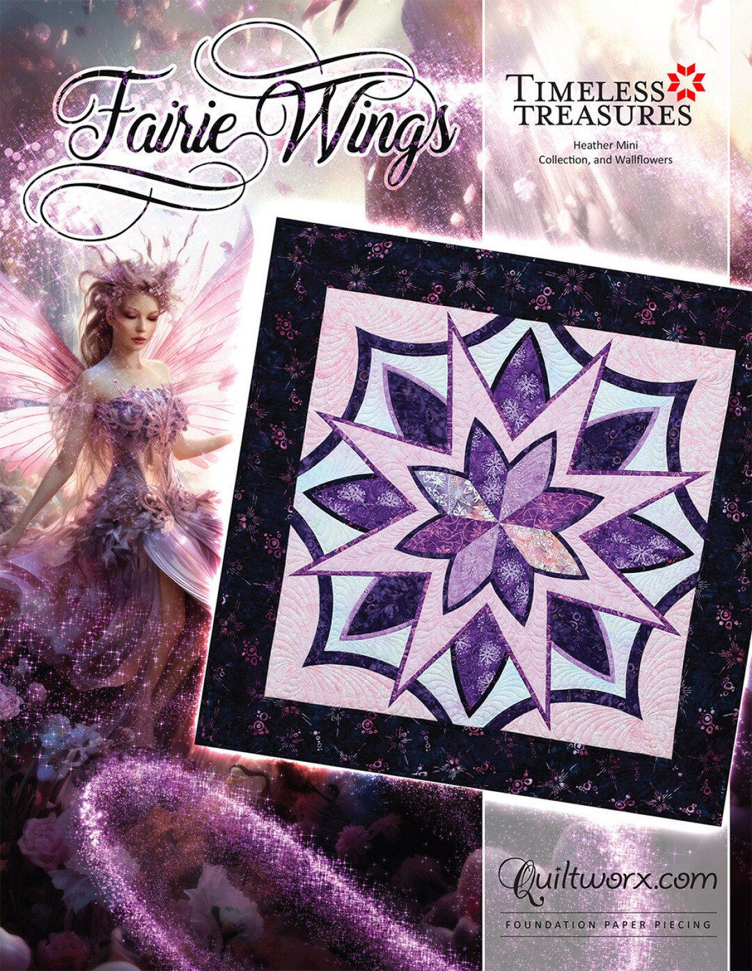 The Fairie Wings Foundation Paper Piecing Quilt Pattern by Judy