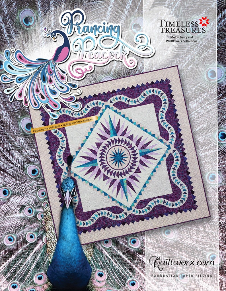 Prancing Peacock Paper Pieced Quilting Pattern by Judy Etsy
