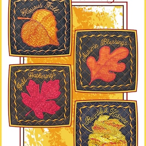 Conjunto de montanha-russa Janine Babich Falling Leaves Bordado à máquina