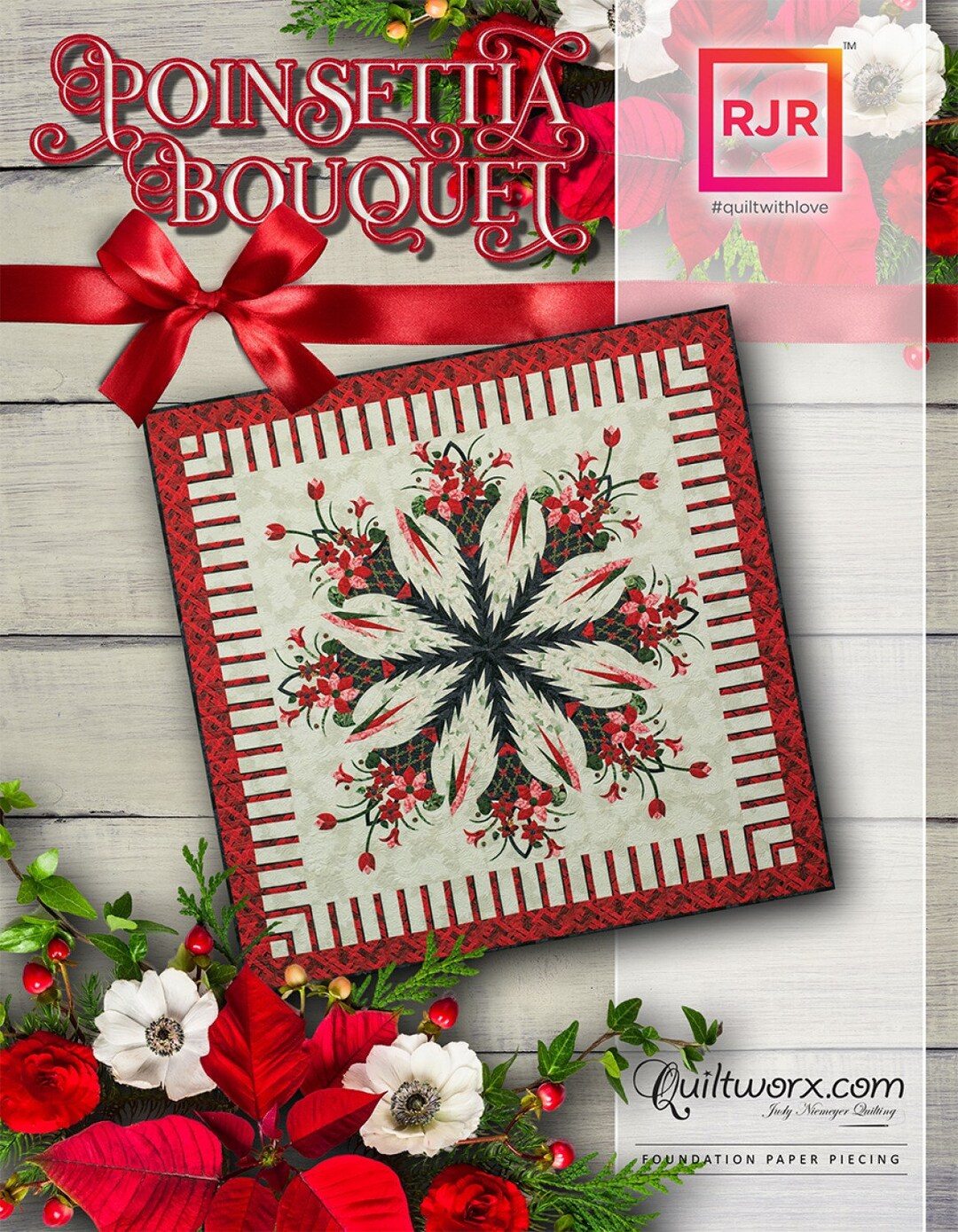 Pointsettia Paper Pieced Quilting Pattern by Judy Niemeyer - Etsy