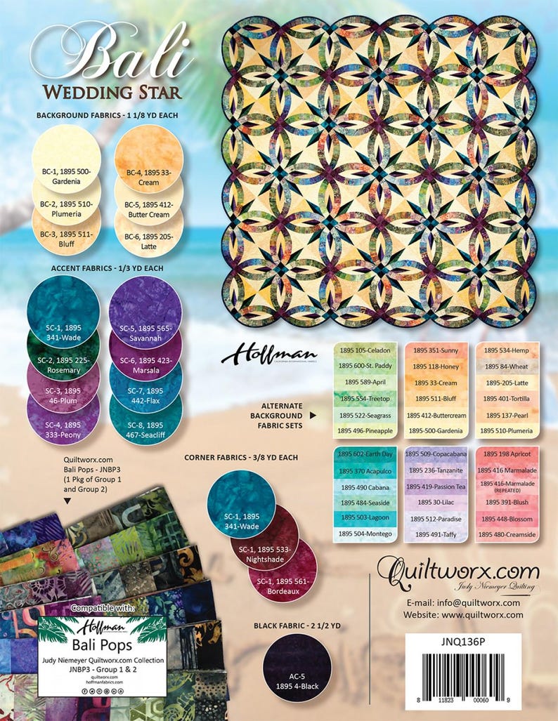 Bali Wedding Star Quilt Pattern, Judy Niemeyer Foundation Paper Piecing ...