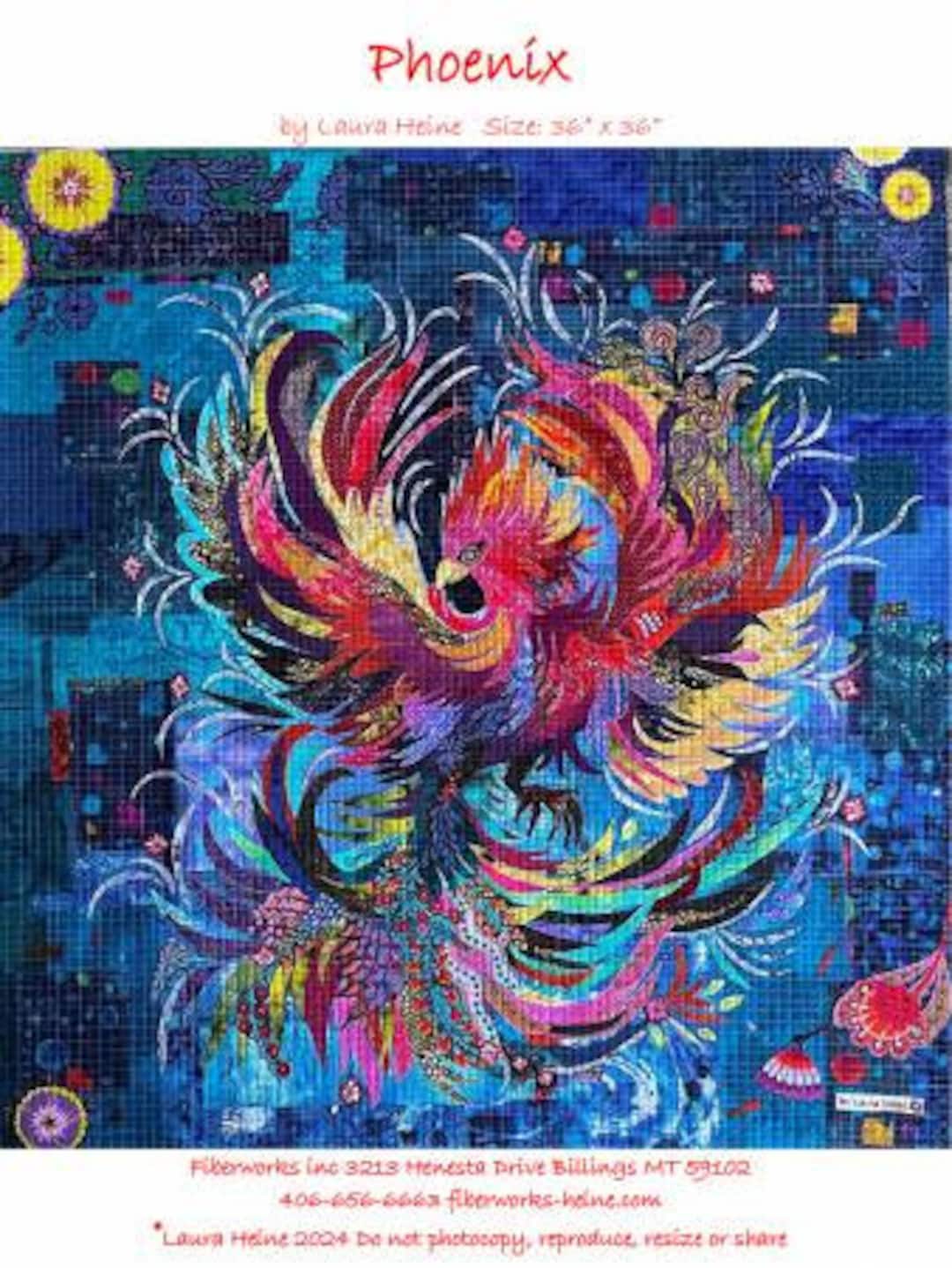Phoenix Quilting Pattern by Laura Heine From Fiberworks Etsy