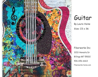 Guitar Quilting Pattern by Laura Heine from Fiberworks