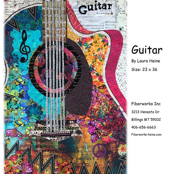 Guitar Quilting Pattern by Laura Heine from Fiberworks