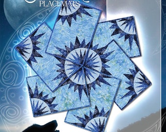 Blue Moon Place Mats Paper Pieced Quilting Pattern by Judy Niemeyer