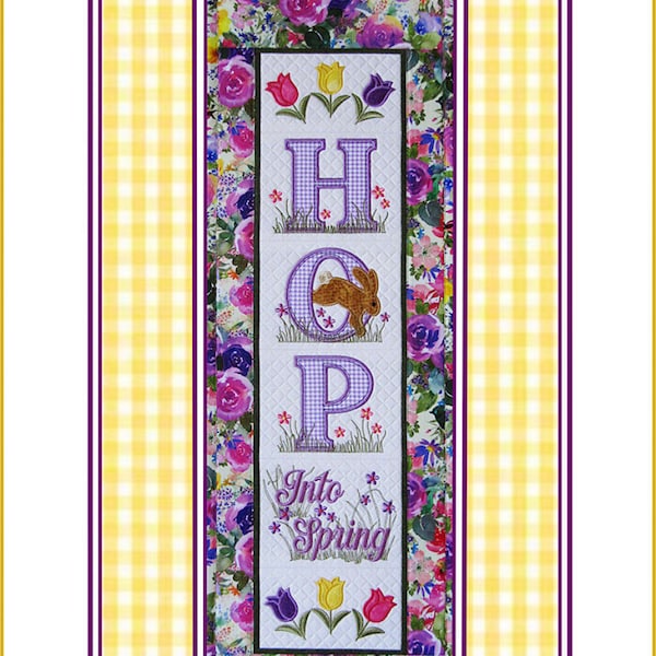 Janine Babich Hop into Spring Wall Hanging Machine Embroidery