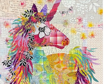 Mini Unicorn Quilting Pattern by Laura Heine from Fiberworks