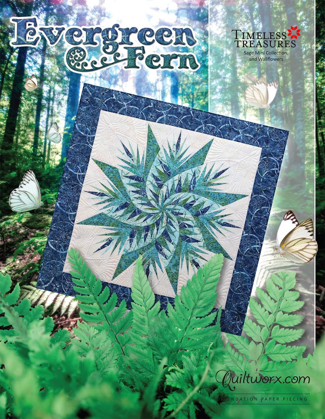 Evergreen Fern Foundation Paper Piecing Quilt Pattern by Judy Niemeyer ...