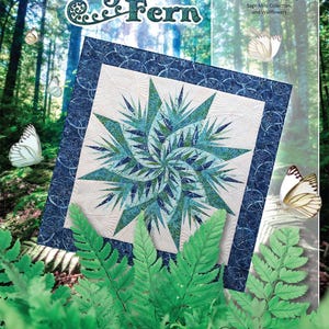 Patrón de colcha de paper piecing con helecho perenne de Judy Niemeyer