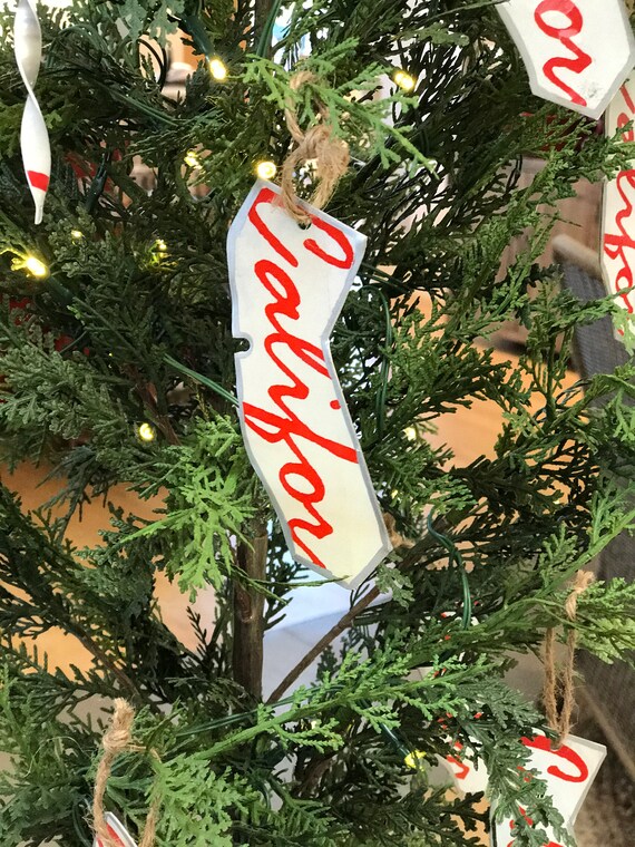 California Christmas Tree Ornament Bag Tag Etsy