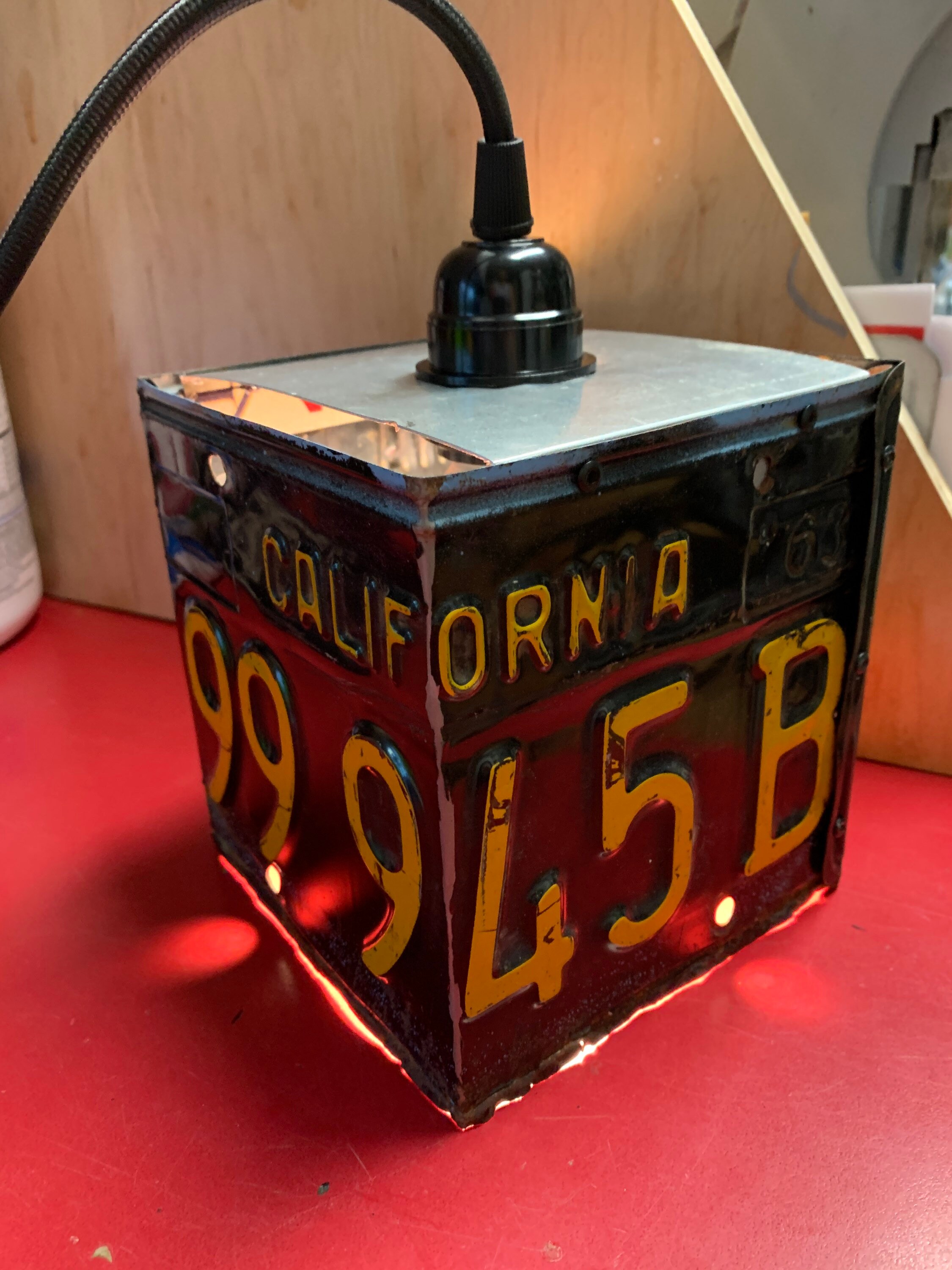 Vintage license plate light pendant or lamp shade Etsy