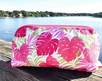 Essential Oil Bag in Monstera Leaf- Large