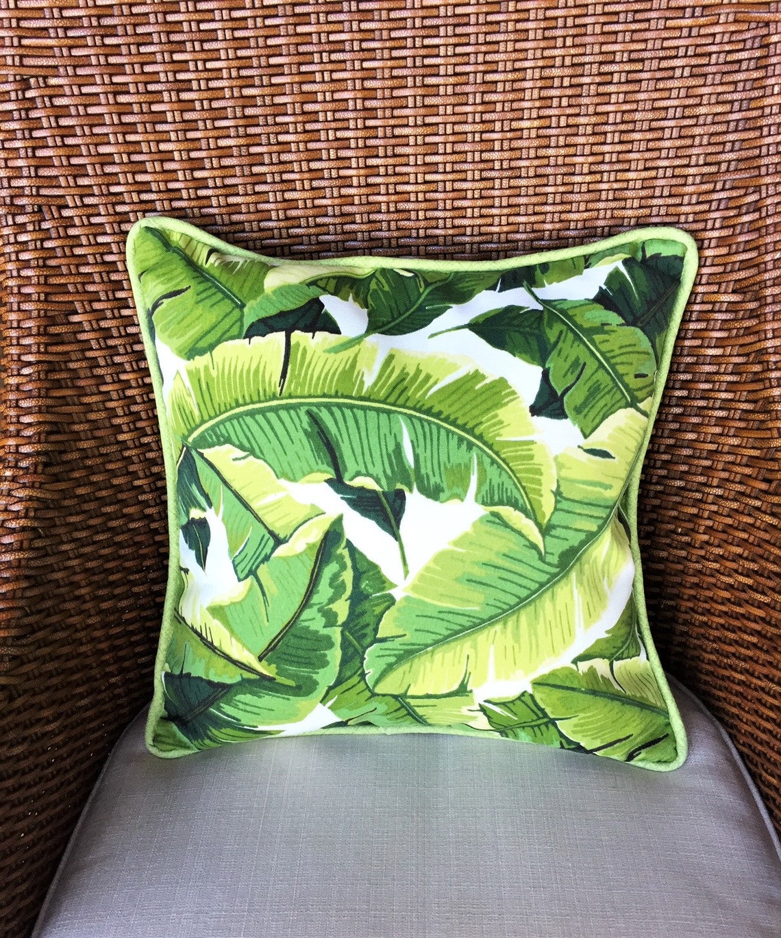 Banana Leaf Throw Pillow Cover Tropical Pillow Cover Etsy