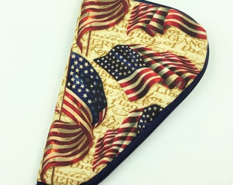 Zippered Handgun Case in American Flags
